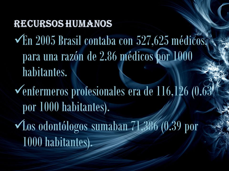 enfermeros profesionales era de 116,126 (0.63 por 1000 habitantes).