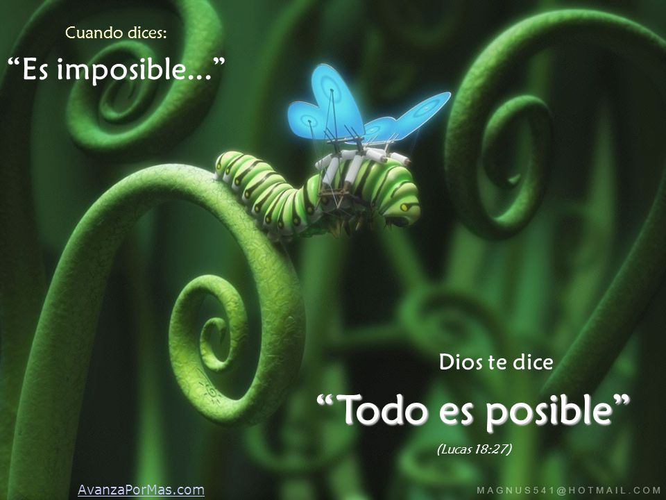 Todo es posible Es imposible... Dios te dice Cuando dices: