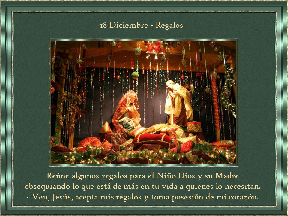 Reúne algunos regalos para el Niño Dios y su Madre