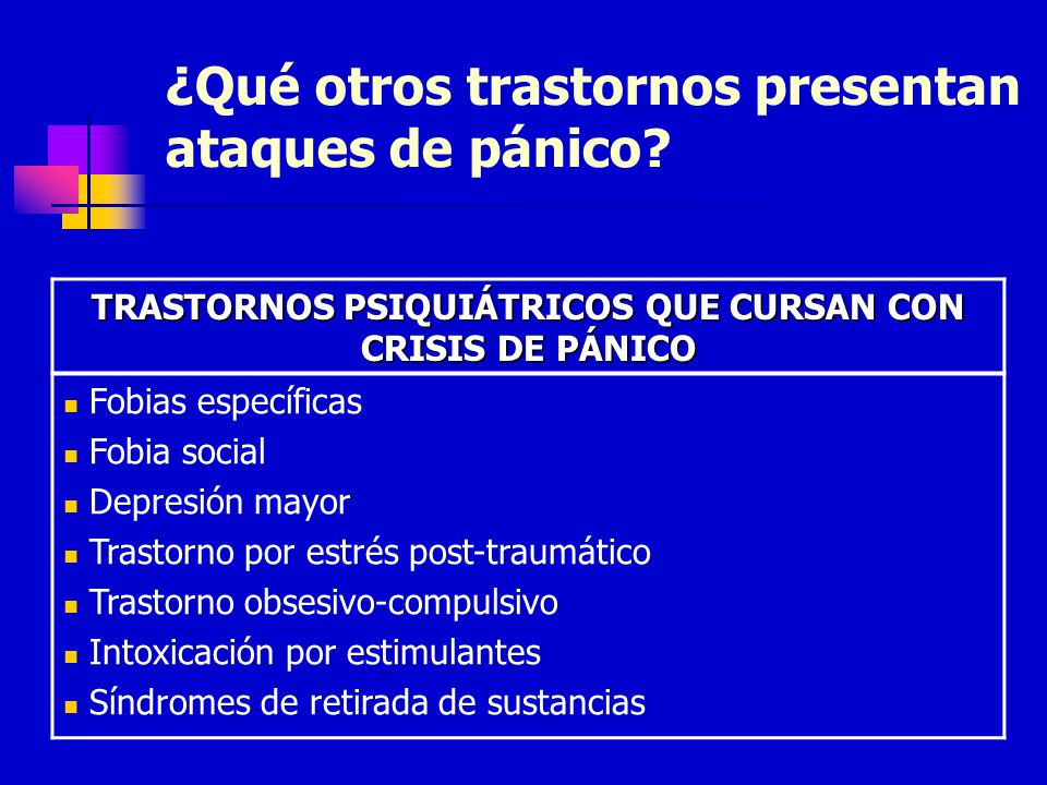 ¿Qué otros trastornos presentan ataques de pánico