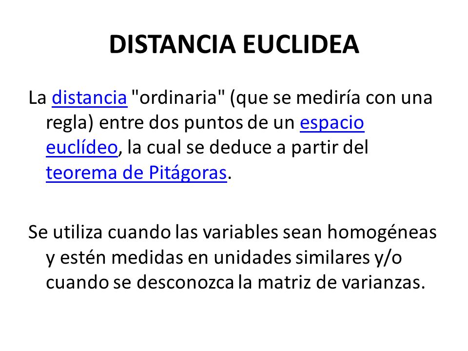 DISTANCIA EUCLIDEA