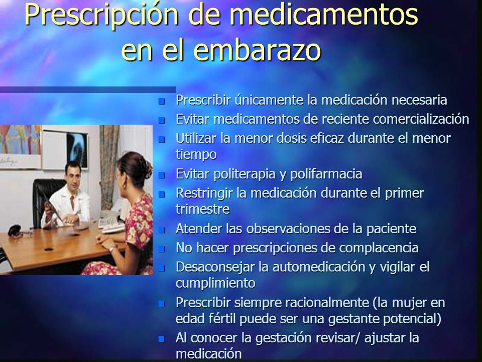 Prescripción de medicamentos en el embarazo