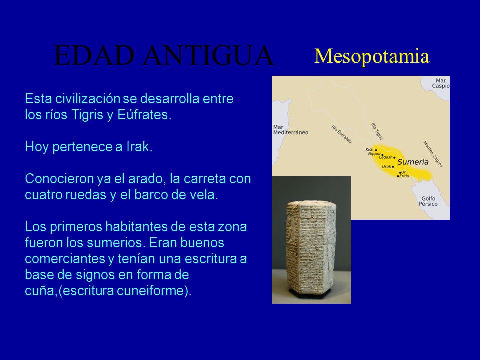 EDAD ANTIGUA Mesopotamia