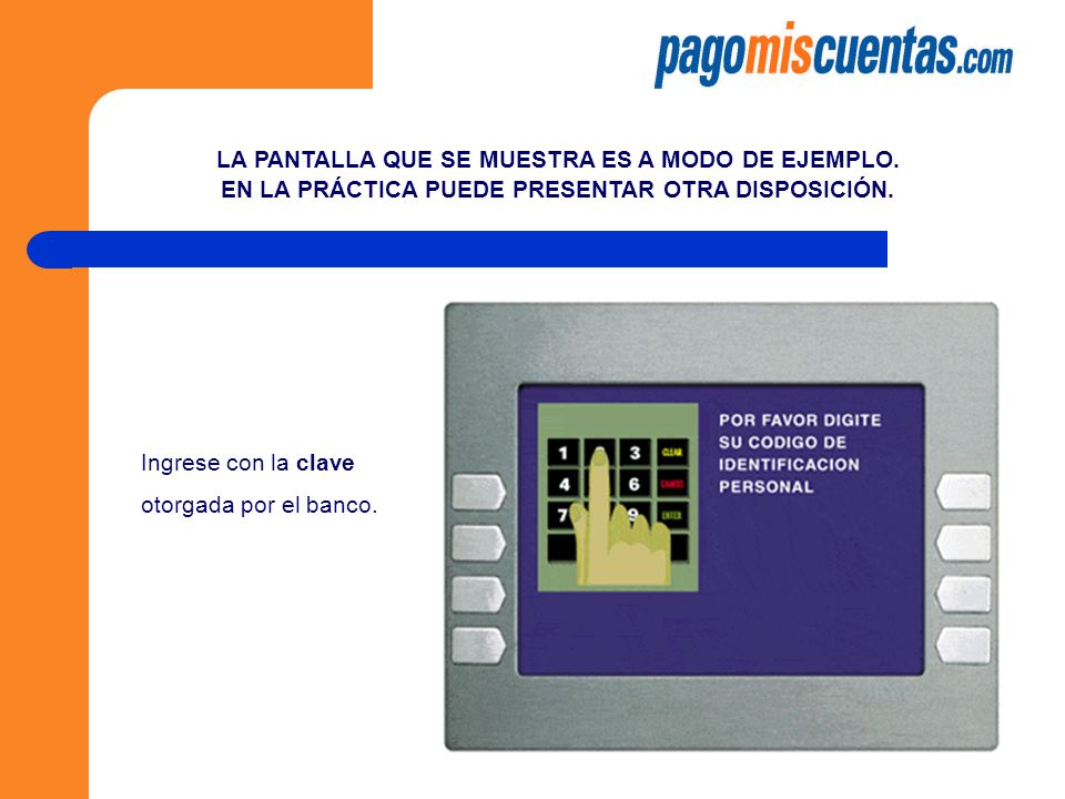 LA PANTALLA QUE SE MUESTRA ES A MODO DE EJEMPLO.