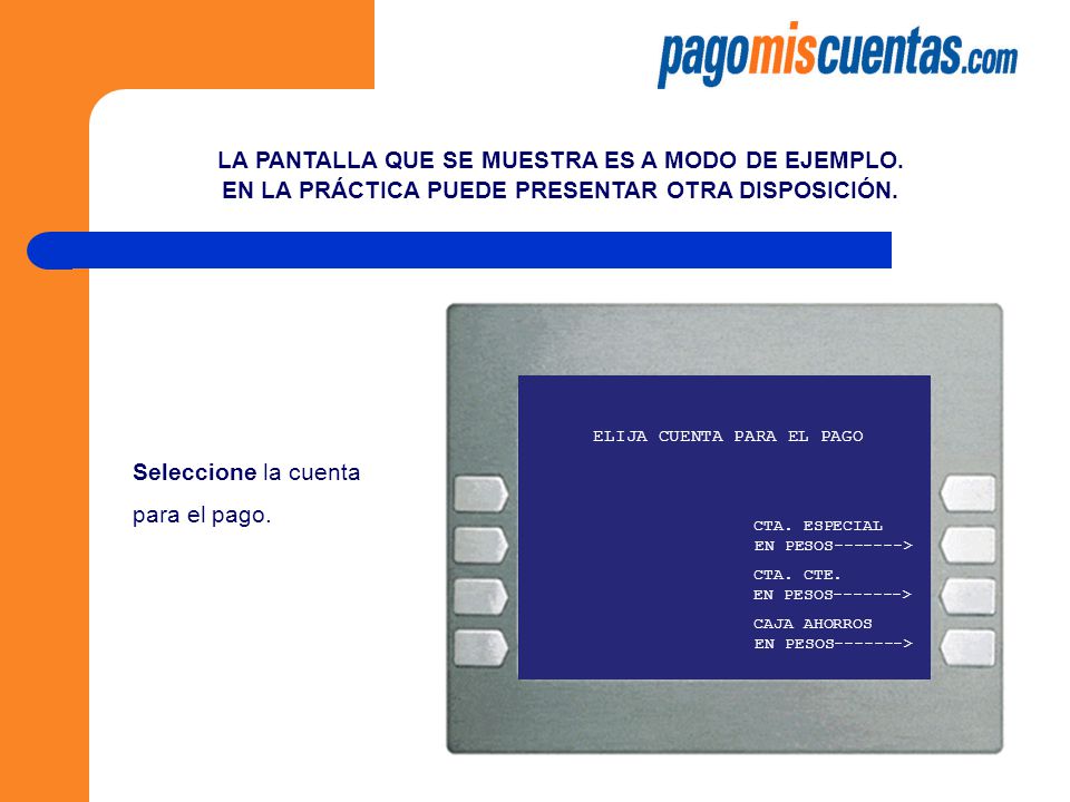 LA PANTALLA QUE SE MUESTRA ES A MODO DE EJEMPLO.
