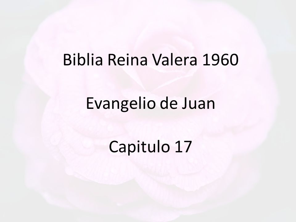 Biblia Reina Valera 1960 Evangelio de Juan Capitulo 17