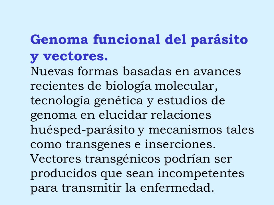 Genoma funcional del parásito y vectores