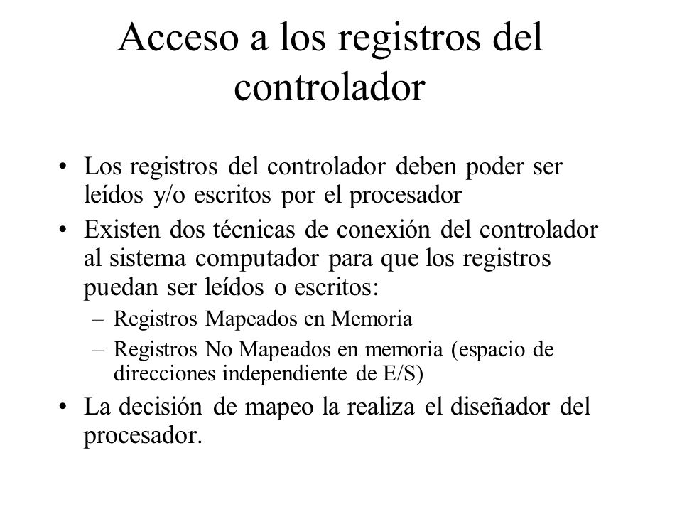 Acceso a los registros del controlador