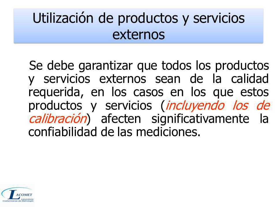 Utilización de productos y servicios externos