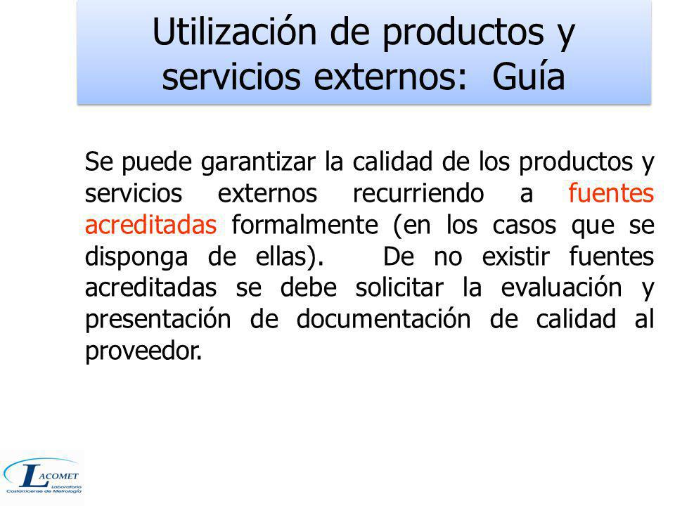 Utilización de productos y servicios externos: Guía