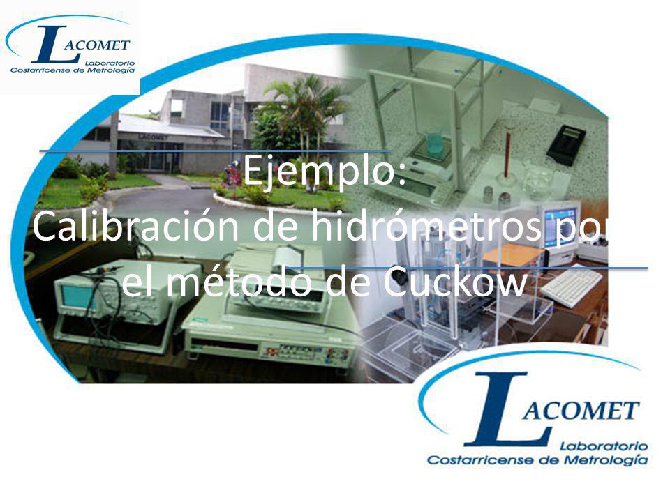 Ejemplo: Calibración de hidrómetros por el método de Cuckow