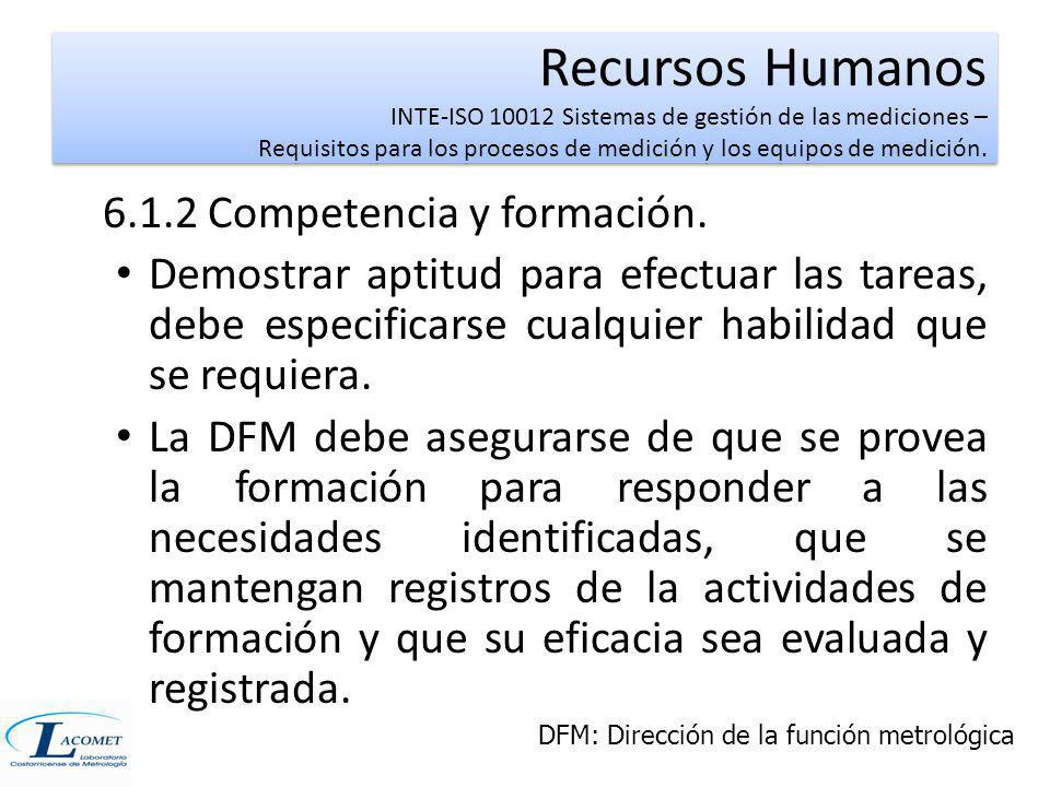 Recursos Humanos INTE-ISO Sistemas de gestión de las mediciones – Requisitos para los procesos de medición y los equipos de medición.