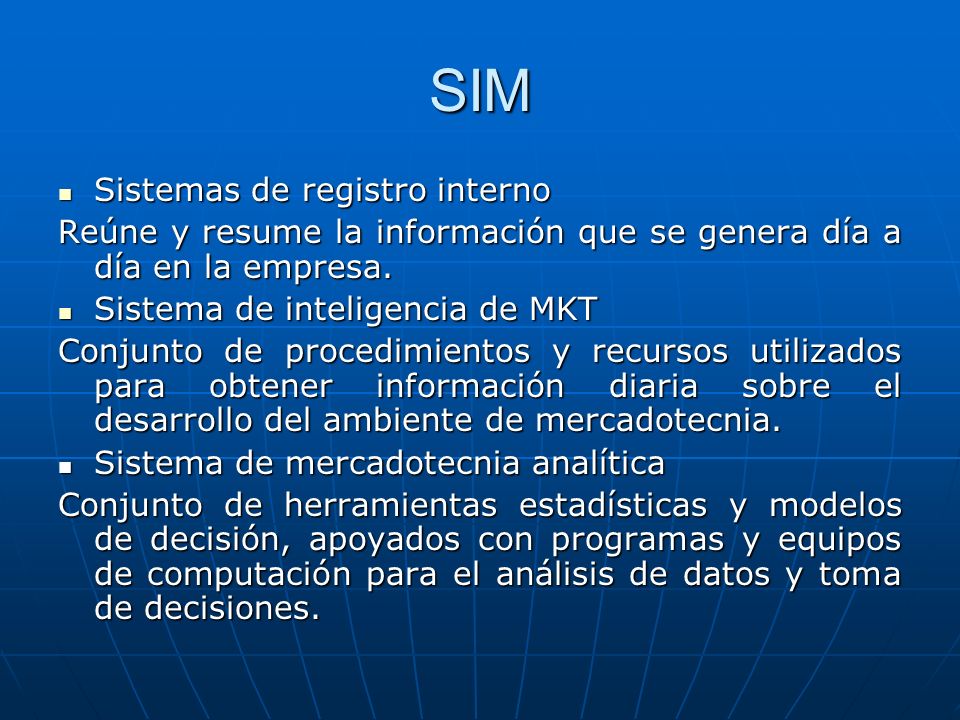 SIM Sistemas de registro interno