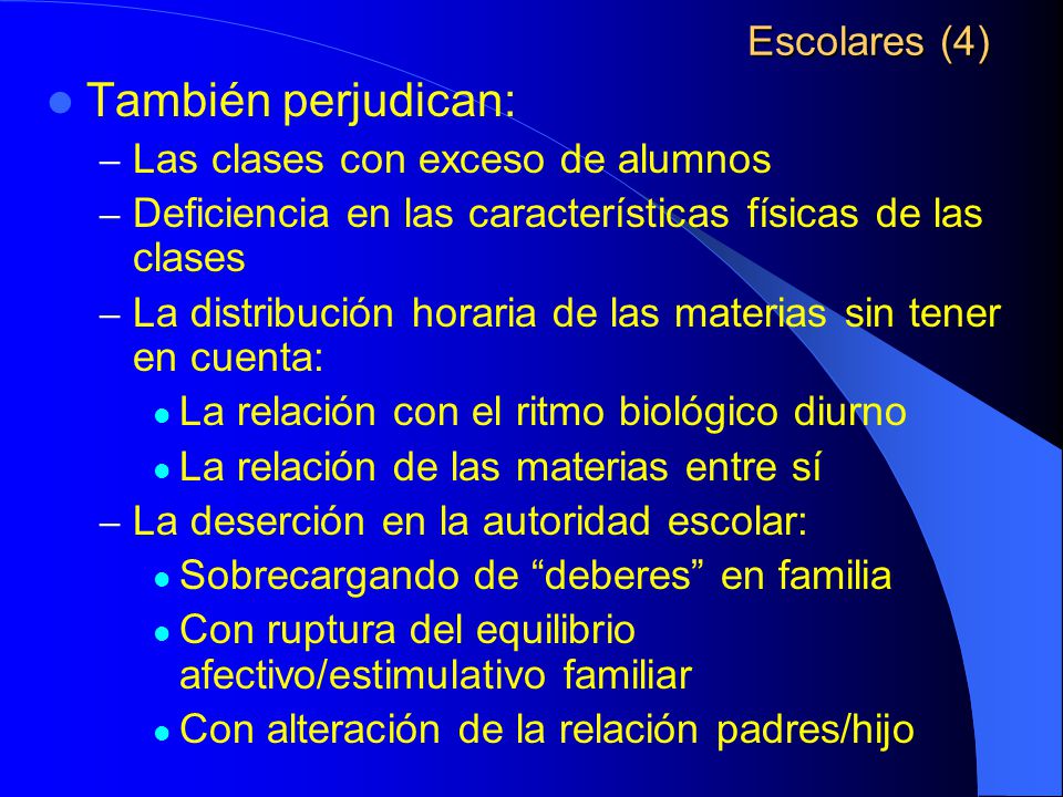 También perjudican: Escolares (4) Las clases con exceso de alumnos