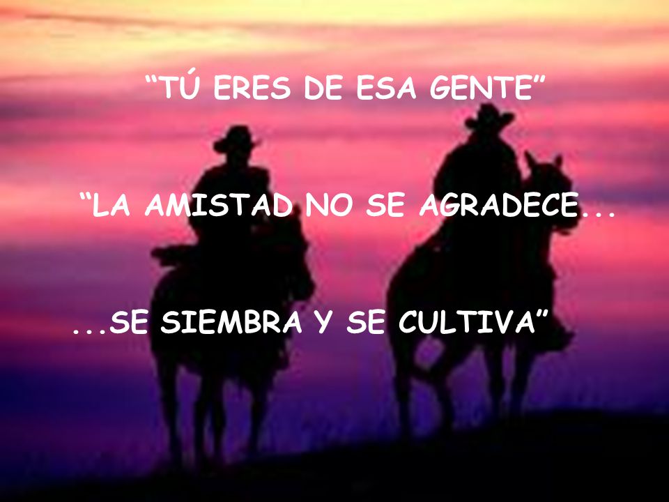 LA AMISTAD NO SE AGRADECE SE SIEMBRA Y SE CULTIVA