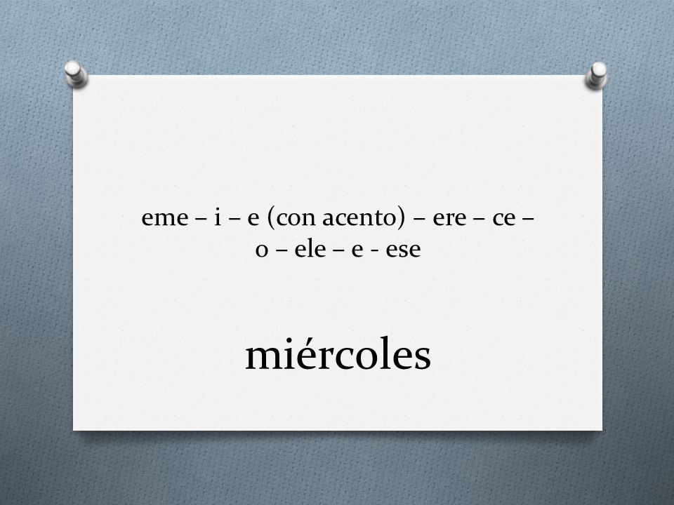 eme – i – e (con acento) – ere – ce – o – ele – e - ese