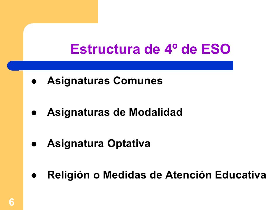 Estructura de 4º de ESO Asignaturas Comunes Asignaturas de Modalidad