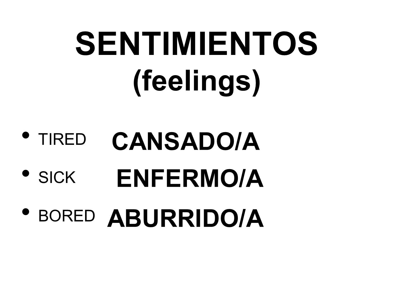 SENTIMIENTOS (feelings)