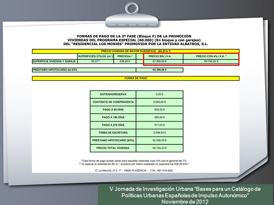 V Jornada de Investigación Urbana Bases para un Catálogo de Políticas Urbanas Españolas de Impulso Autonómico