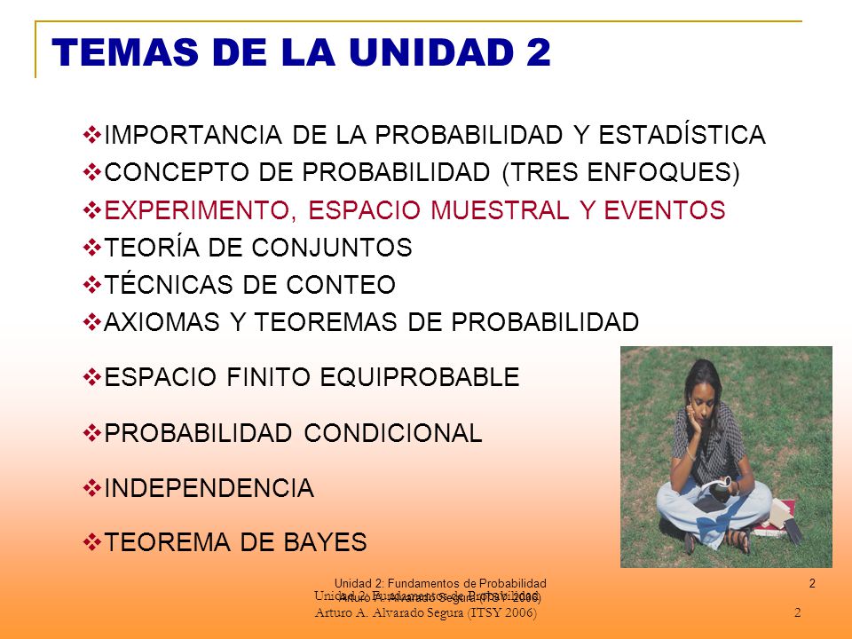 TEMAS DE LA UNIDAD 2 IMPORTANCIA DE LA PROBABILIDAD Y ESTADÍSTICA