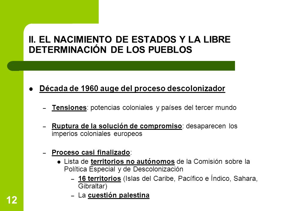 II. EL NACIMIENTO DE ESTADOS Y LA LIBRE DETERMINACIÓN DE LOS PUEBLOS