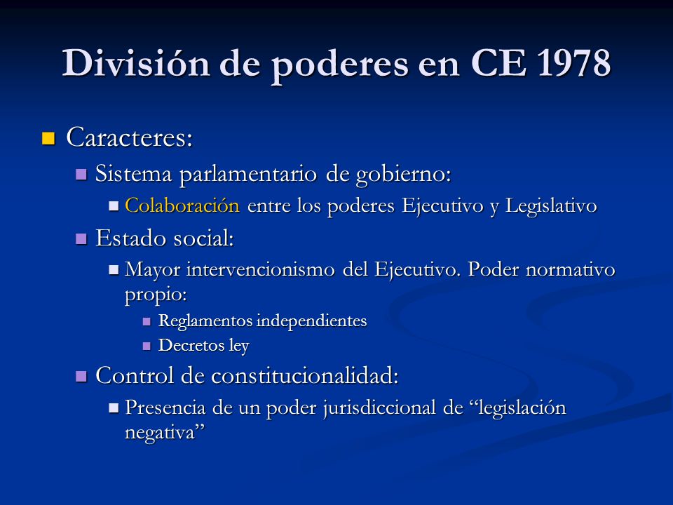 División de poderes en CE 1978