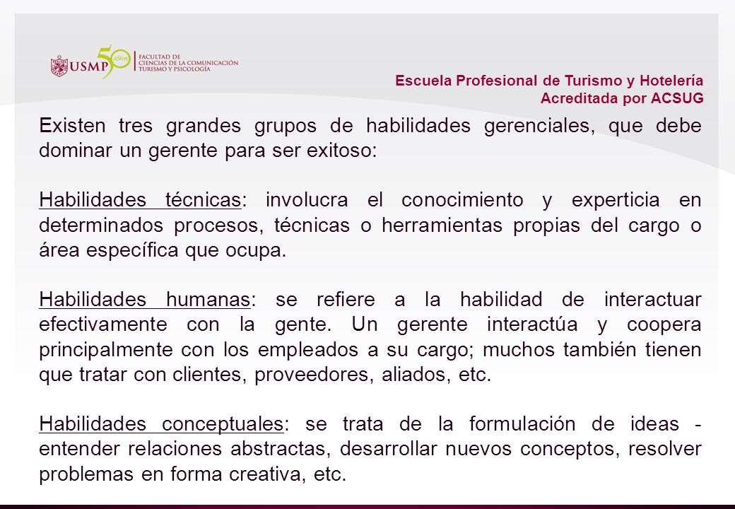 Escuela Profesional de Turismo y Hotelería Acreditada por ACSUG