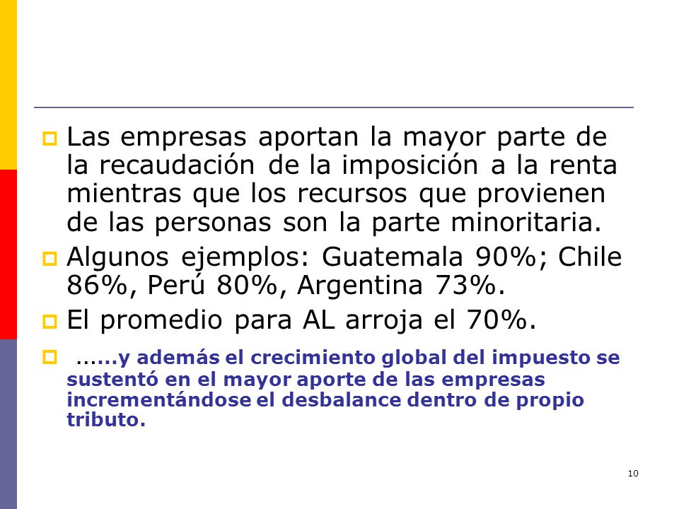 Las empresas aportan la mayor parte de la recaudación de la imposición a la renta mientras que los recursos que provienen de las personas son la parte minoritaria.