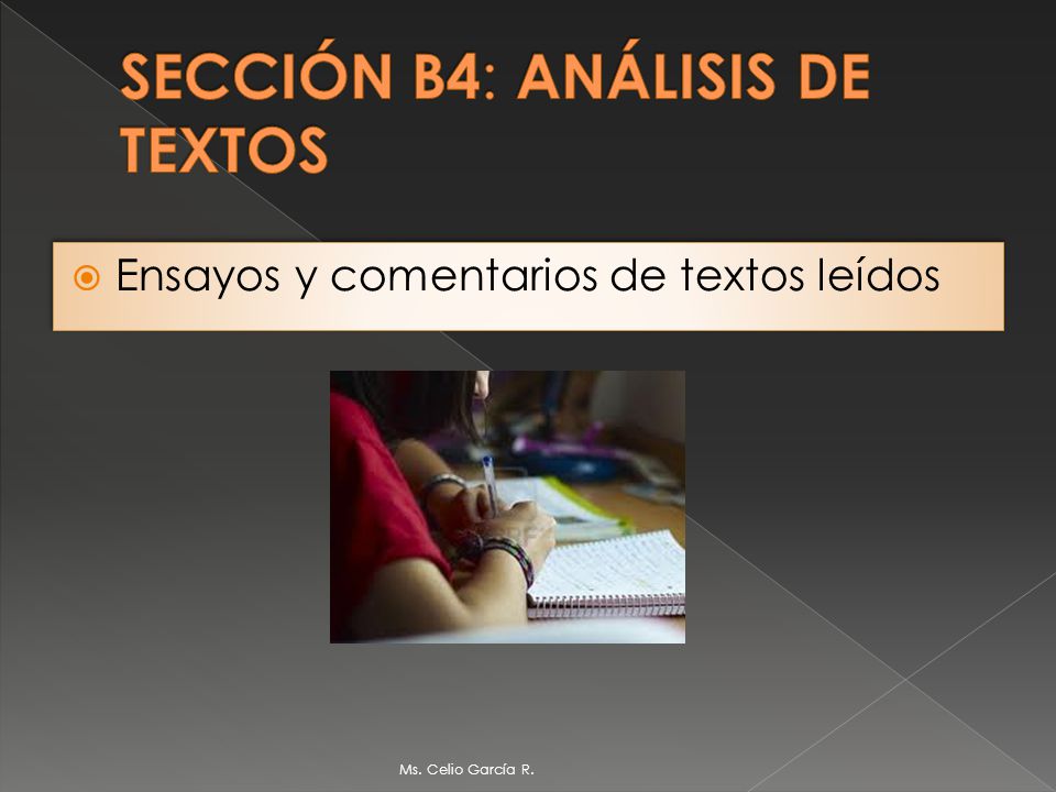 SECCIÓN B4: ANÁLISIS DE TEXTOS