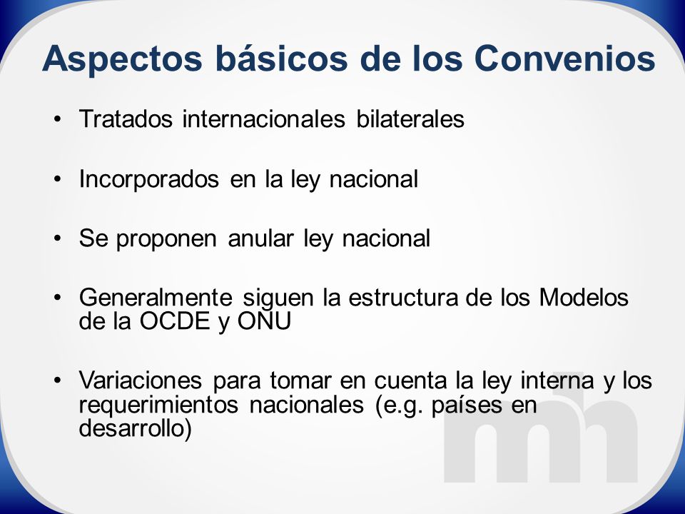 Aspectos básicos de los Convenios