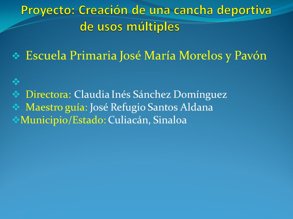 Proyecto: Creación de una cancha deportiva de usos múltiples