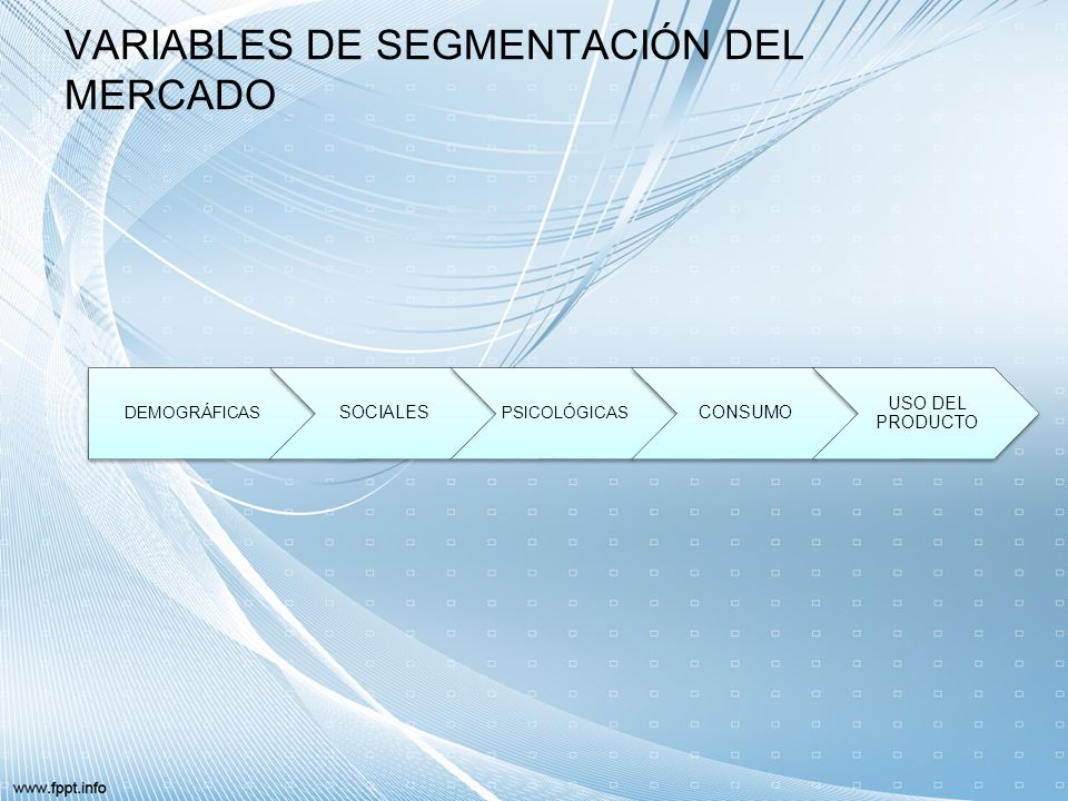 VARIABLES DE SEGMENTACIÓN DEL MERCADO