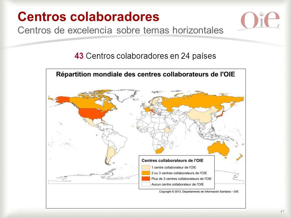 Centros colaboradores Centros de excelencia sobre temas horizontales