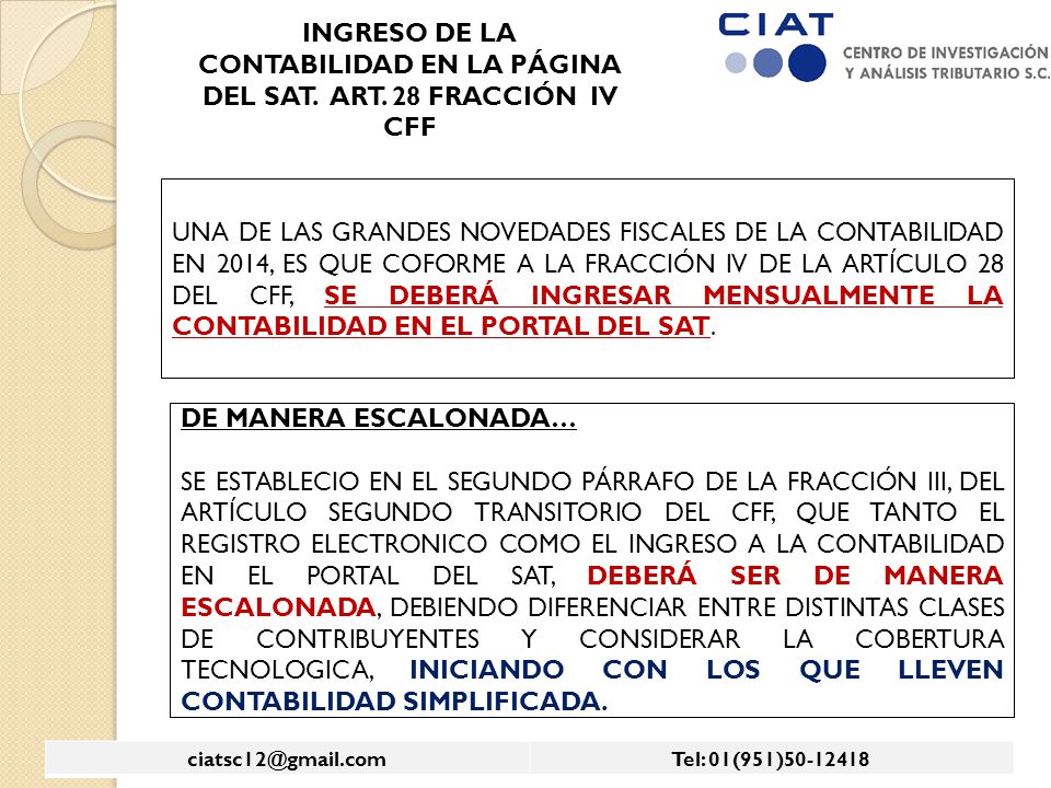 INGRESO DE LA CONTABILIDAD EN LA PÁGINA DEL SAT. ART