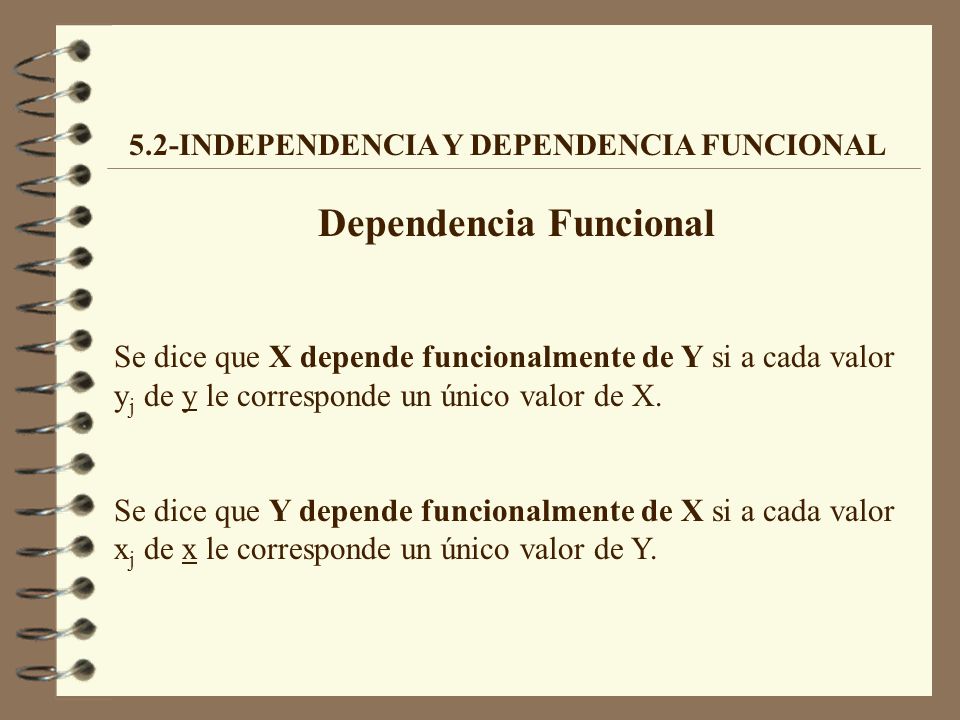 5.2-INDEPENDENCIA Y DEPENDENCIA FUNCIONAL Dependencia Funcional