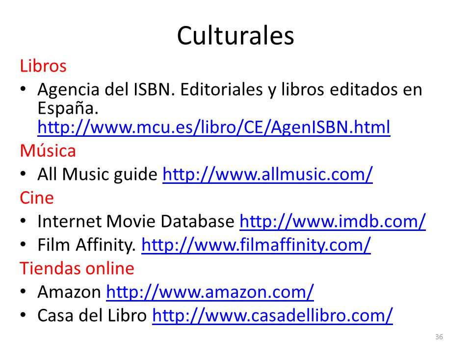 Culturales Libros. Agencia del ISBN. Editoriales y libros editados en España.