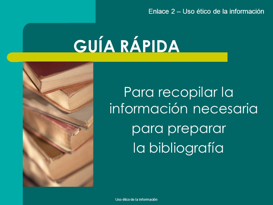 GUÍA RÁPIDA Para recopilar la información necesaria para preparar
