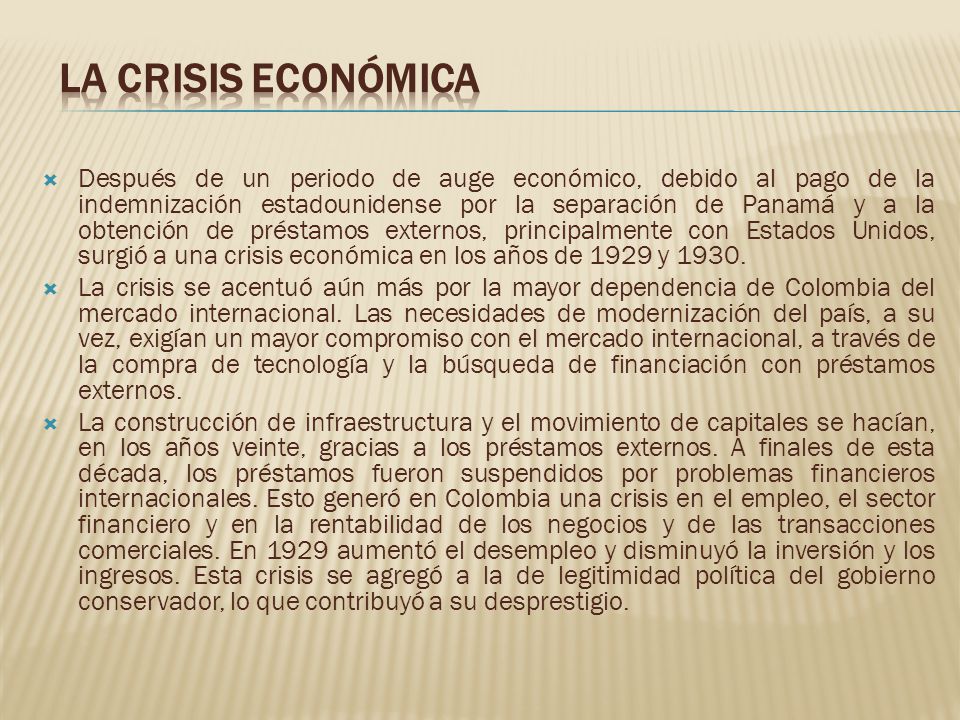 LA CRISIS ECONÓMICA