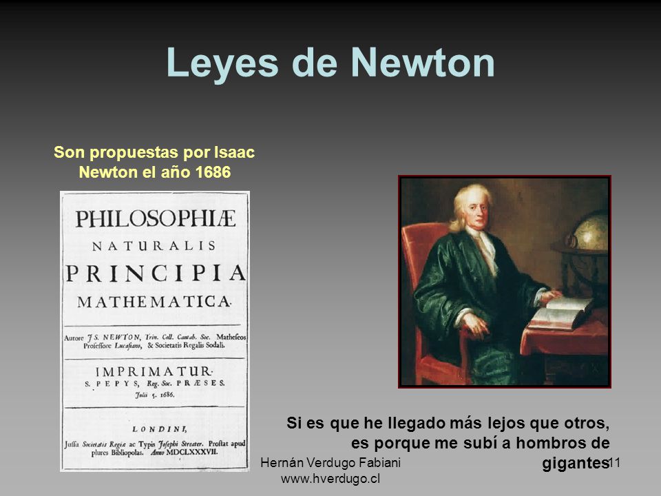 Son propuestas por Isaac Newton el año 1686