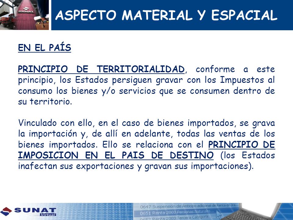 ASPECTO MATERIAL Y ESPACIAL