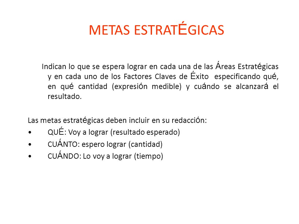 METAS ESTRATÉGICAS
