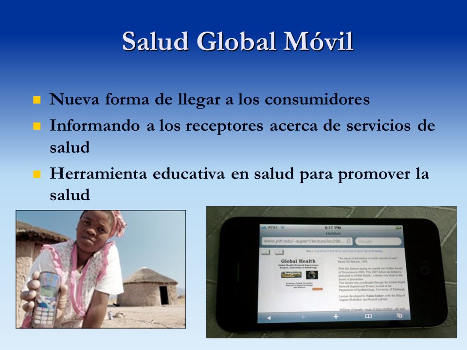 Salud Global Móvil Nueva forma de llegar a los consumidores