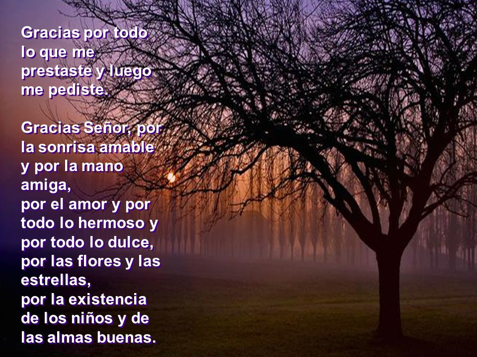 Gracias por todo lo que me prestaste y luego me pediste.