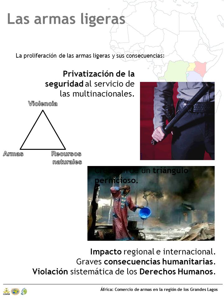 Las armas ligeras La proliferación de las armas ligeras y sus consecuencias: Privatización de la seguridad al servicio de las multinacionales.