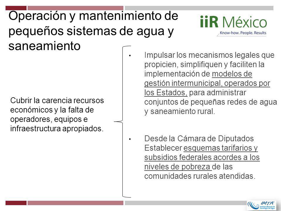 Operación y mantenimiento de pequeños sistemas de agua y saneamiento