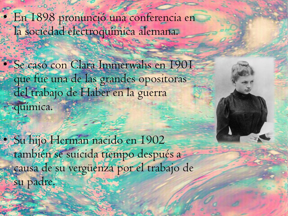 En 1898 pronunció una conferencia en la sociedad electroquímica alemana.