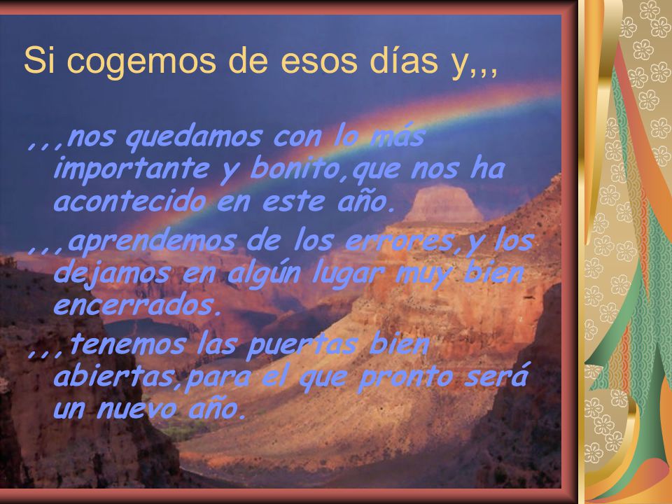 Si cogemos de esos días y,,,