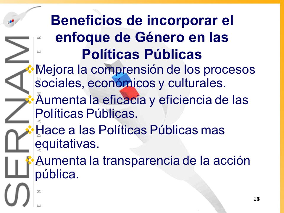 Beneficios de incorporar el enfoque de Género en las Políticas Públicas