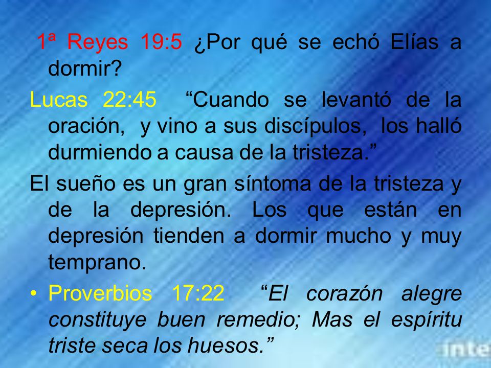 1ª Reyes 19:5 ¿Por qué se echó Elías a dormir