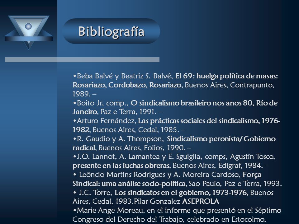 Bibliografía Beba Balvé y Beatriz S. Balvé, El 69: huelga política de masas: Rosariazo, Cordobazo, Rosariazo, Buenos Aires, Contrapunto, –
